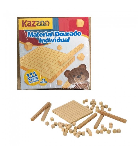 Material Dourado Do Aluno Em Madeira C/111 Pcs - Kazzoo